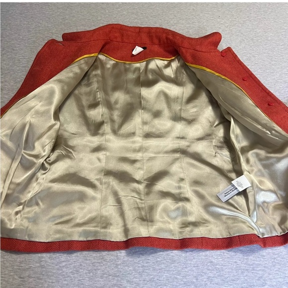 J Crew Blazer WSize 8 Orange 100 %wool Herringbone Bella Jacket Academia vintage - Picture 5 of 10